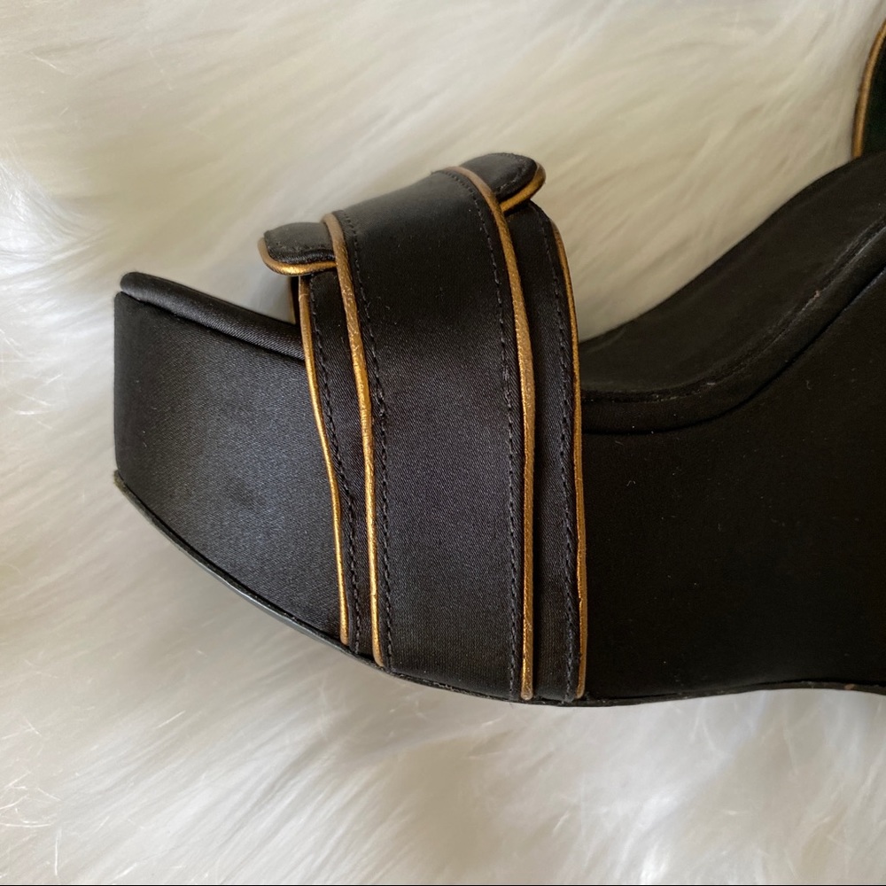 Tory Burch women satin wedges with golden elements - Picture 5 of 16